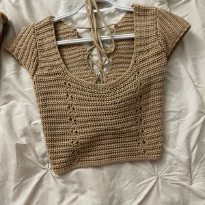 Beige Crop Top